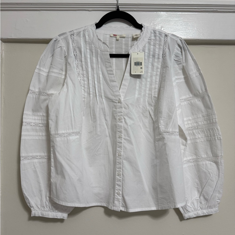 Levi's White Lace Details Blouse